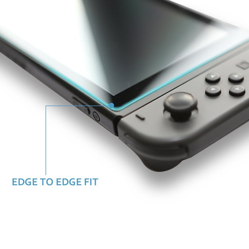 TJ's TJS 2 Pack Screen Protector Tempered Glass for Nintendo Switch Model 2017 6.2", [Works While Docking] - 0.3mm Thickness/Bubble Free/Ultra Clear/9H Hardness/Anti-Scratch/Anti-Fingerprint (Clear) - Image 4